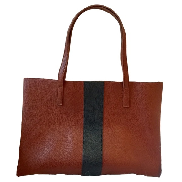 Vince Camuto Lucky Tote Bag- Brown with Black Stripe-NWOT! - Picture 2 of 4